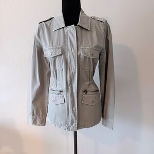 Velvet Light Gray Utility Jacket Size Small